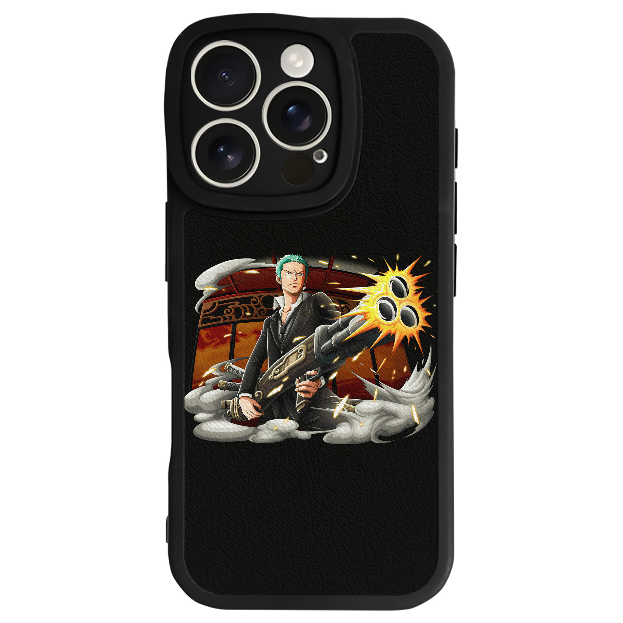 （画像用） ワンピース ロロノア・ゾロ ONE PIECE Roronoa Zoro 【iPhone 16シリーズ対応】シリコンスマホケース（レザー調） 材質：シリコン